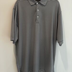 Black and White Striped Polo Shirt